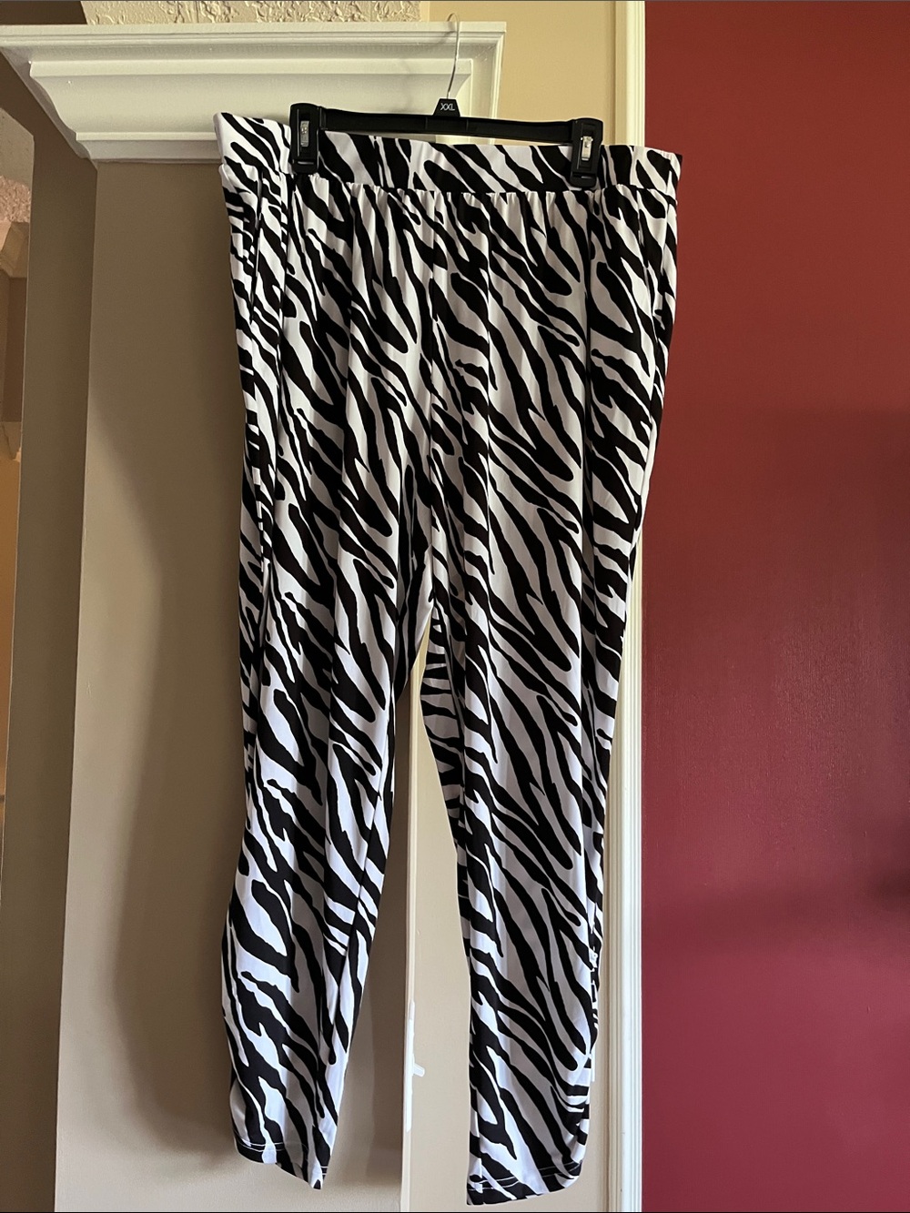 Lane Bryant Black & White Zebra Print Ponte Pants